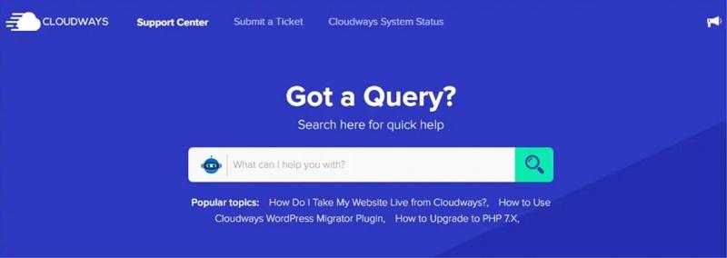 Soutien technique CloudWays