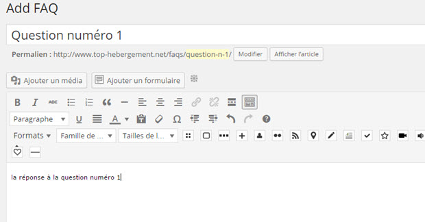 ajouter une nouvelle question dans FAQ wp ajouter une nouvelle question dans FAQ wp