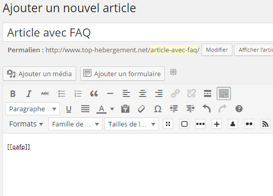 Ajouter un article contenant FAQ Ajouter un article contenant FAQ