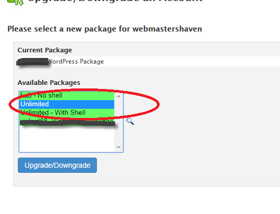 changer package whm changer package whm