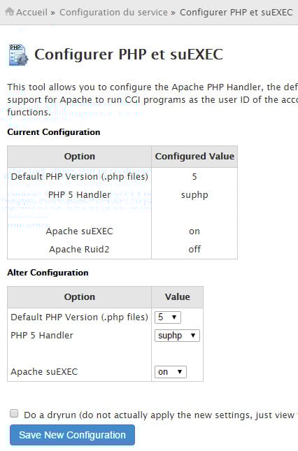 PHP suexec configuration PHP suexec