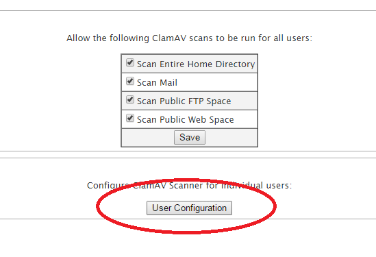Configuration d'utilisateur dans clamav Comment configurer clamavpour chaque utilisateur