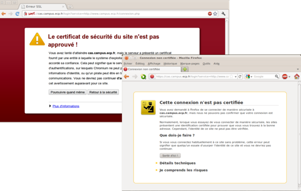 Erreur de certificat SSL erreur de certificat ssl chrom et firefox