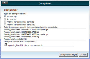 Comment compresser des fichier dans le gestionnaire de fichier dans cPanel Comment compresser des fichier dans le gestionnaire de fichier dans cPanel