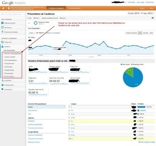 Interface de base audience de Google Analytic Interface de base audience de Google Analytic