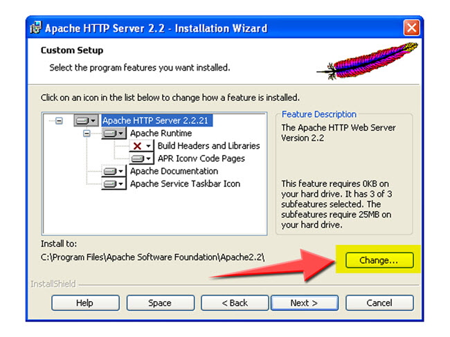 changer l'endroit de l'installation apache changer l'endroit de l'installation apache