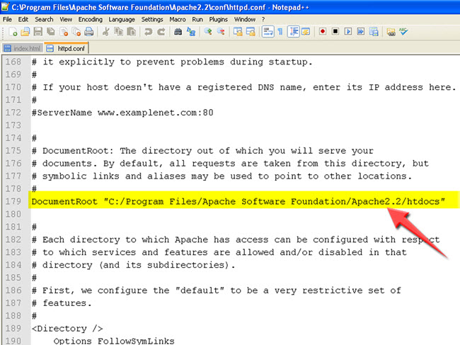 modifier httpd.conf modifier httpd.conf