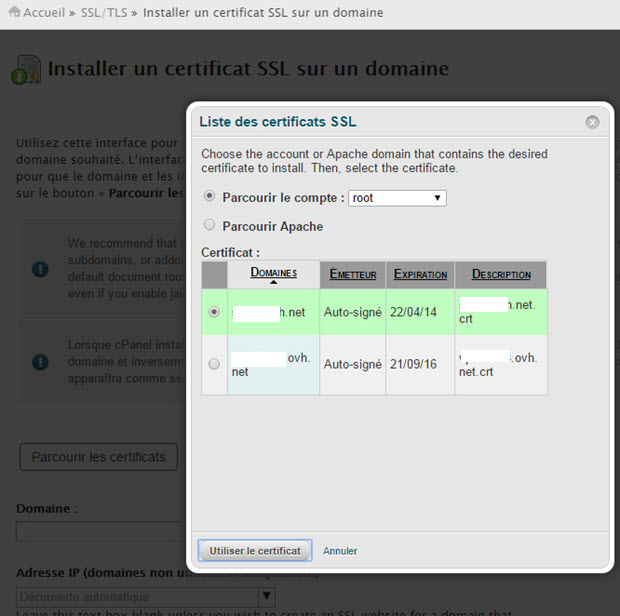 INstallation de certficat ssl auto-signé comment installer un certificat ssl sur un nom de domaine