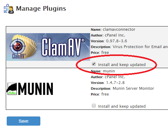 Installation de Clamav Comment installer Clamav dans WHM