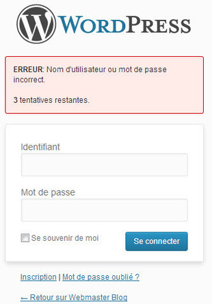 limiter le nombre de tentative de connexion wordpress limiter le nombre de tentative de connexion wordpress
