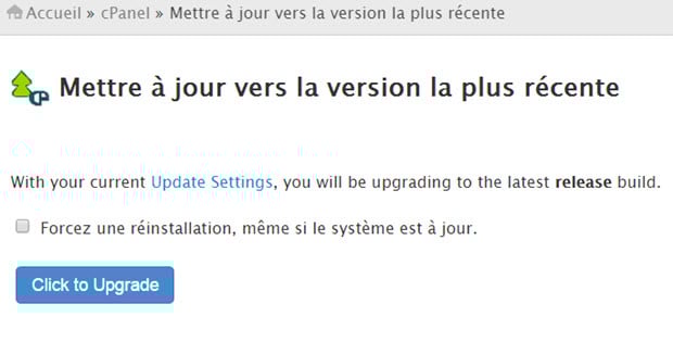 Mise à niveau de CPanel et WHM Comment mettre à niveau de CPanel et WHM