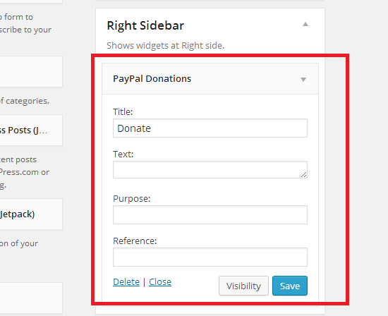 Ajout de bouton Paypal Donation dans un Widget Ajout de bouton Paypal Donation dans un Widget