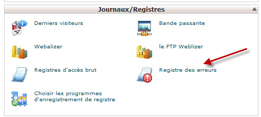 Registre d'erreur dans cPanel Registre d'erreur dans cPanel