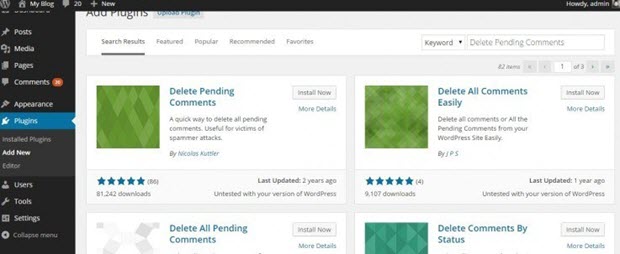Supprimer les commentaires en attente dans WordPress en utilisant un Plugin Supprimer les commentaires en attente dans WordPress en utilisant un Plugin