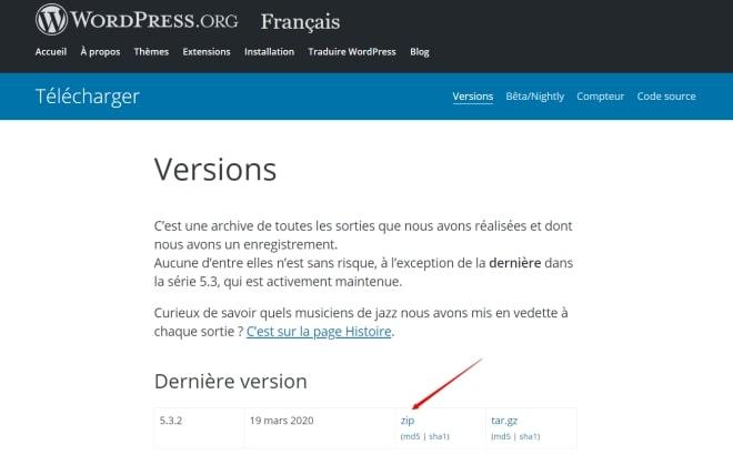 Téléchager Wordpress Fr