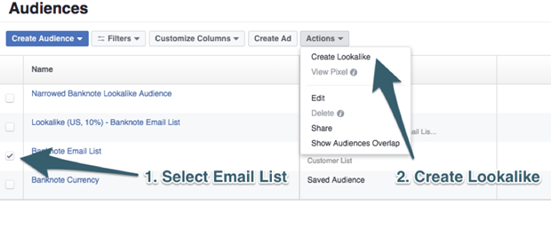 utilisation de la liste d'email dans Facebook utilisation de la liste d'email dans Facebook