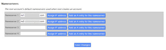 Modification DNS par défaut cPanel Modification de DNS par défaut dans WHM