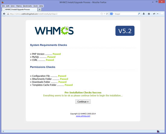 Comment installer WHMCS étape 3 Installation WHMCS étape 3