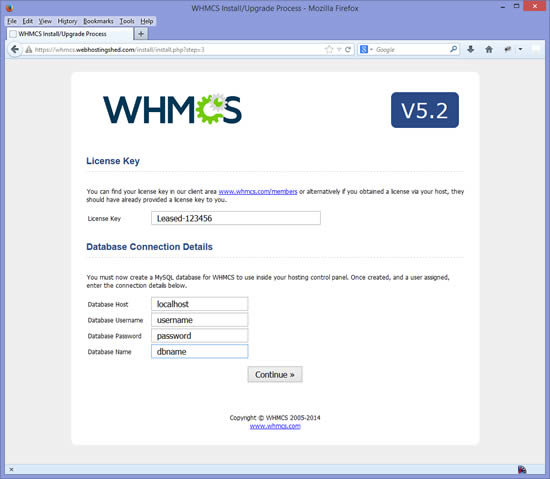 Comment installer WHMCS étape 4 Installation WHMCS étape 4