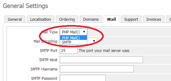 Activation de SMTP pour les courriels Activation de SMTP pour les courriels