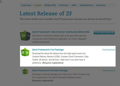 téléchargement de zend framework téléchargement de zend framework