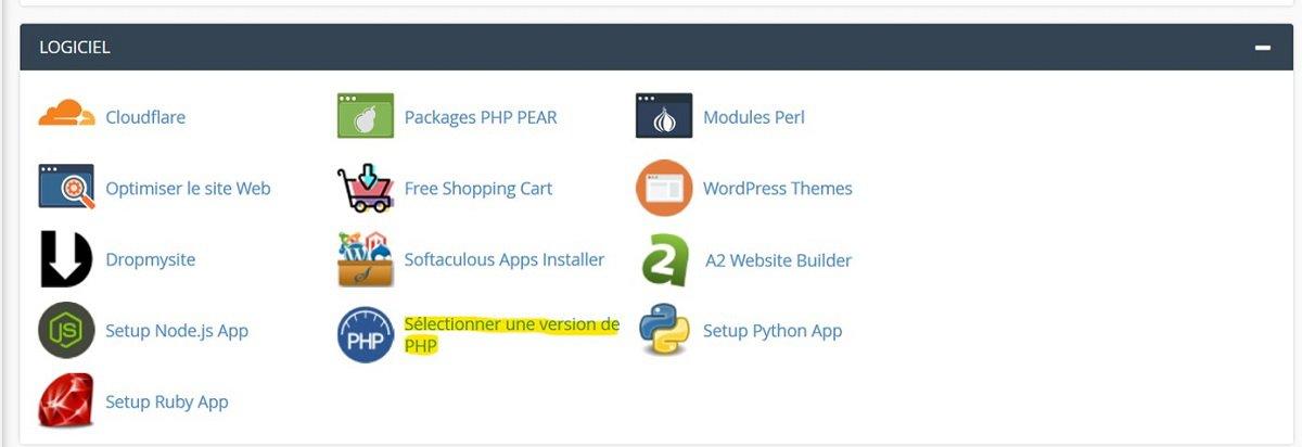 Accéder à PHP depuis cPanel