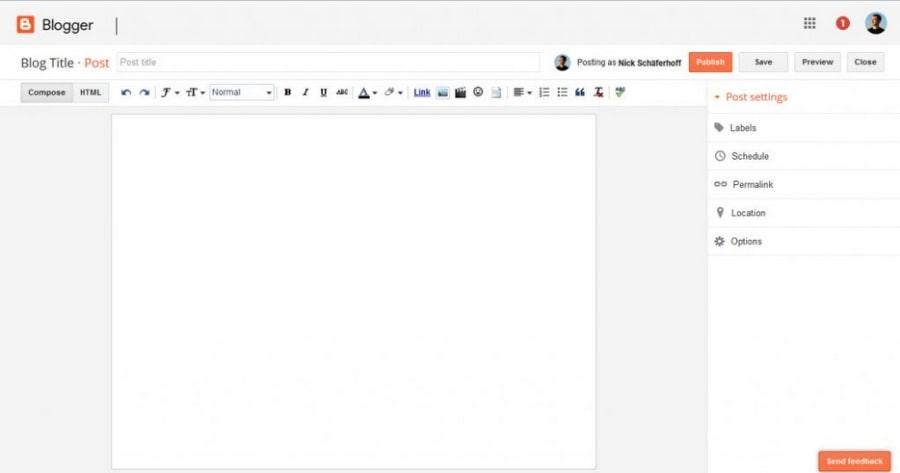 blogger pour la création de blog