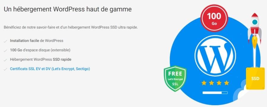 Plan hébergement WordPress chez Infomaniak