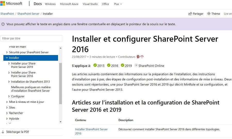 Comment installer SharePoint sur un hébergeur Web