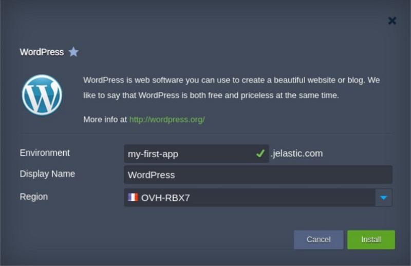 Installation App dans Jelastic
