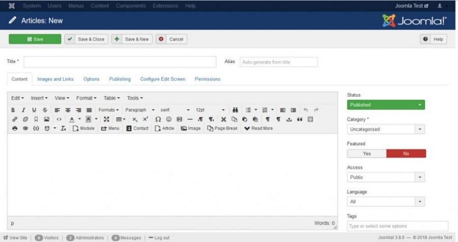Utilisez Joomla pour créer un Blog