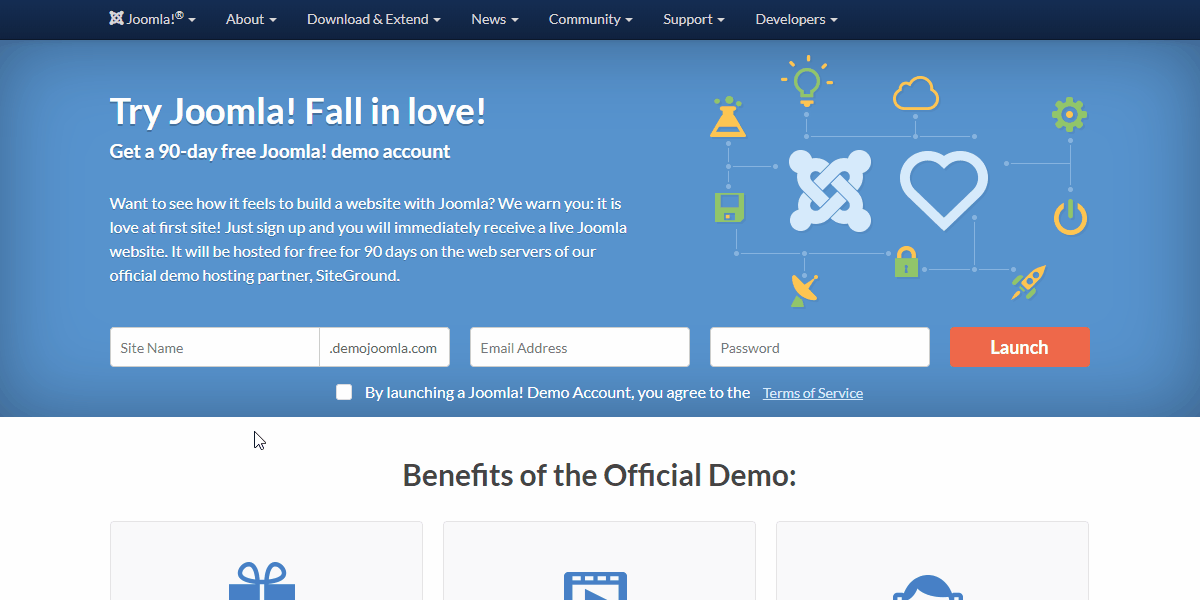 Joomla démo en ligne