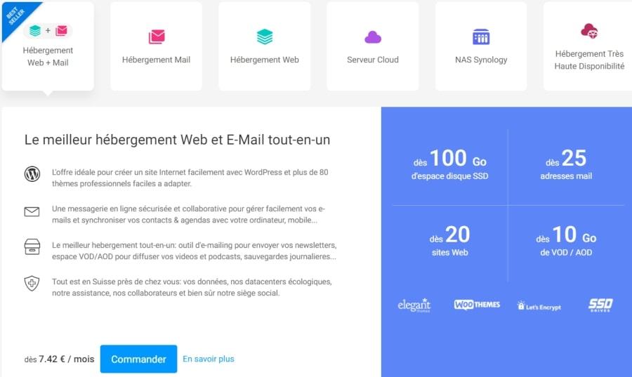 Spécifications hébergement Infomaniak