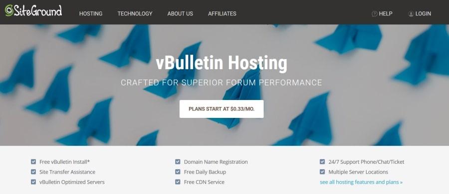 Siteground pour vBulletin