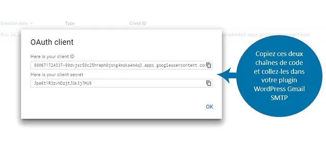 Obtenez votre identifiant client et secret