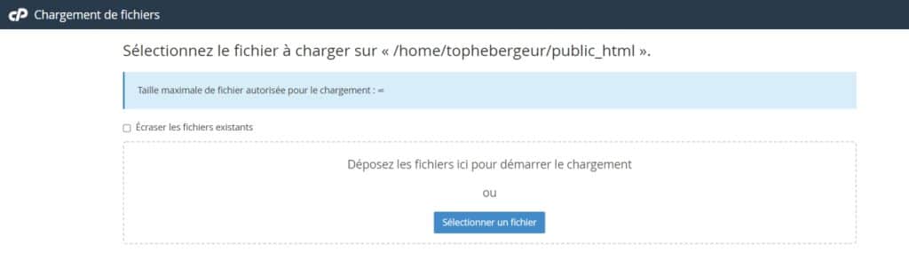 Charger un fichier à restaurer