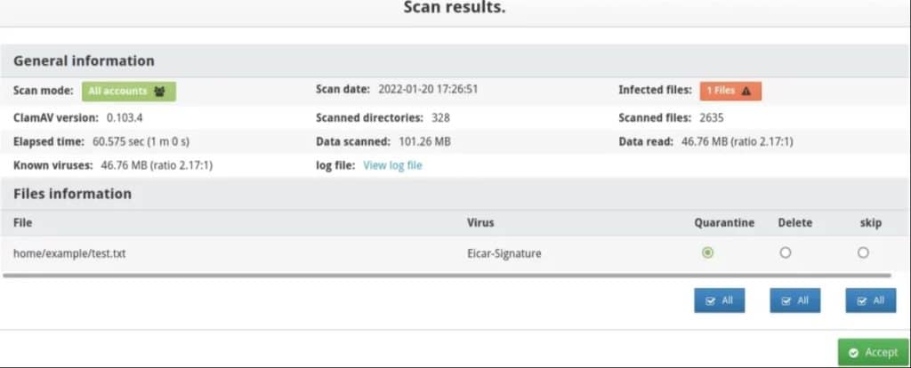 Accès aux rapports de scan