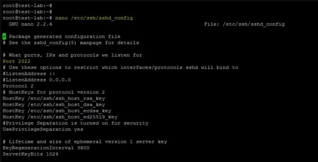 Changer le port SSH par défaut