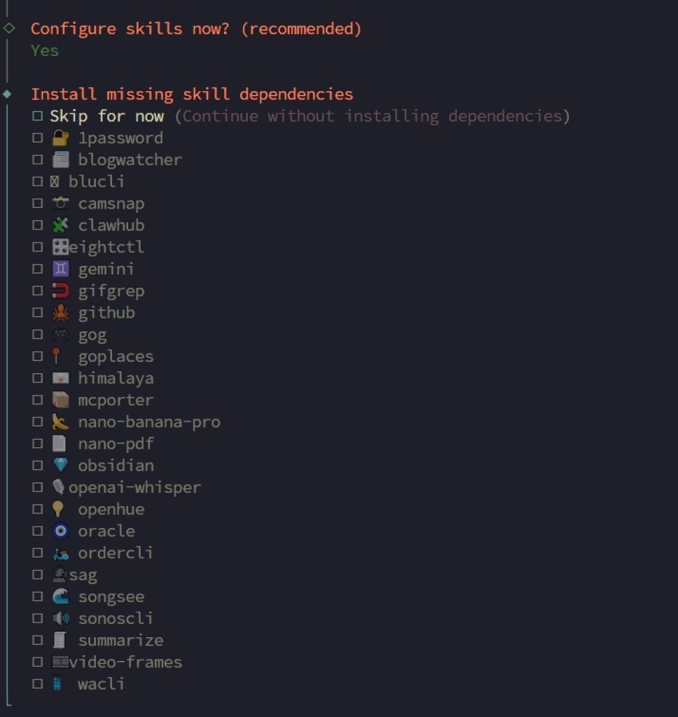 Installation d'e compétences opencalw