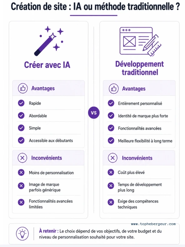 Création de site web: IA ou méthode traditionnelle? 